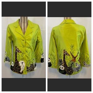 Vintage Anage Embroidered Animal scene jacket